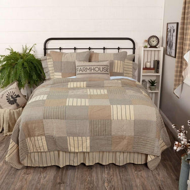 Sawyer Mill Charcoal Queen Quilt 90Wx90L VHC Brands - The Fox Decor